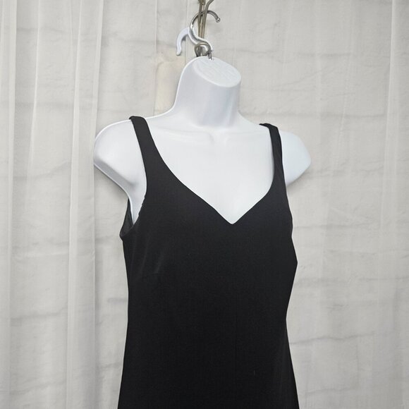 Vintage Evan Picone Black Sleeveless Evening Maxi Dress Shift Minimalist 10 - Picture 3 of 9